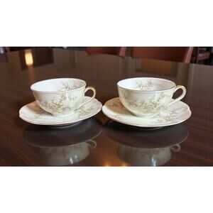 Vintage Rosalinde Theodore Haviland New York Demitasse Cup and Saucer Set Of 2